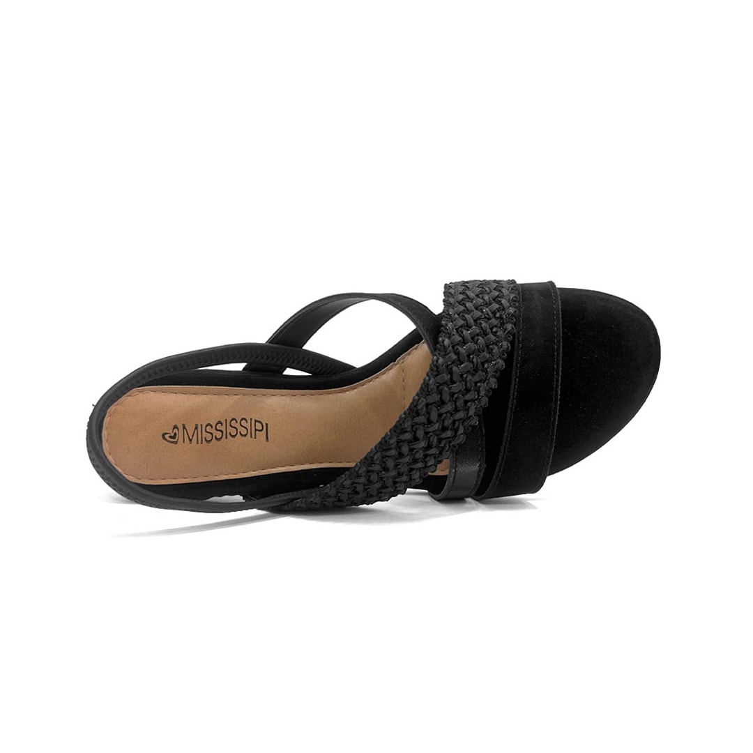 Sandália Mississipi Salto Bloco Mf941 Preto
