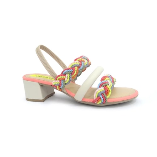 Sandália Mississipi Salto Bloco Q7092 Azul/Citrus