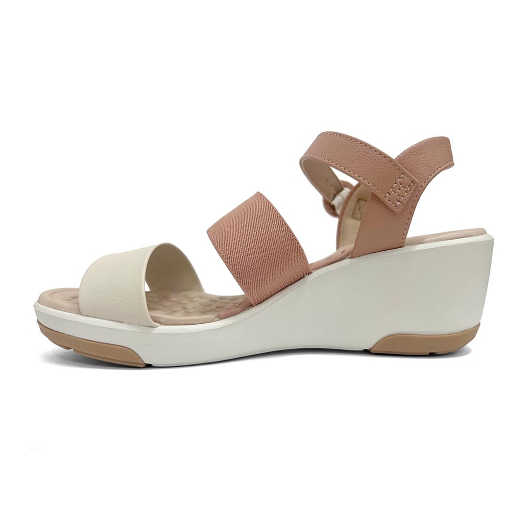 Sandália Modare Anabela Ultra Conforto 7182.104 Nude/Creme/Pessego