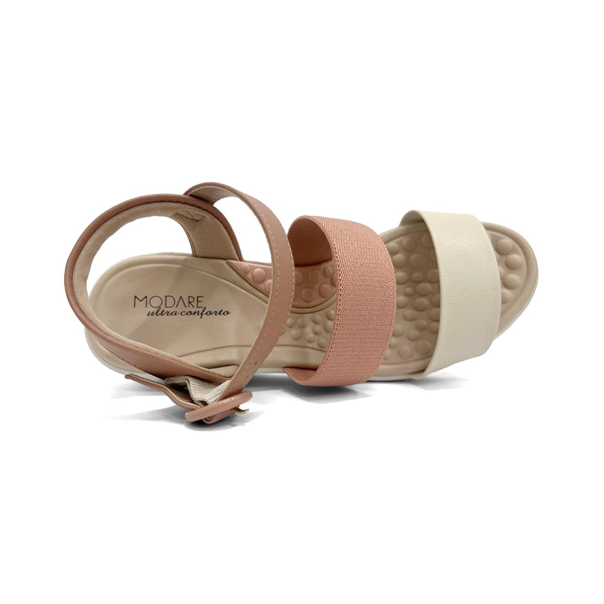 Sandália Modare Anabela Ultra Conforto 7182.104 Nude/Creme/Pessego