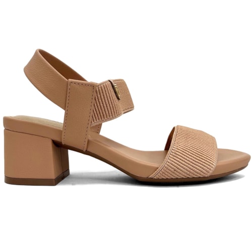 Detalhe - Sandália Modare Conforto Salto Bloco 7187.100 Nude