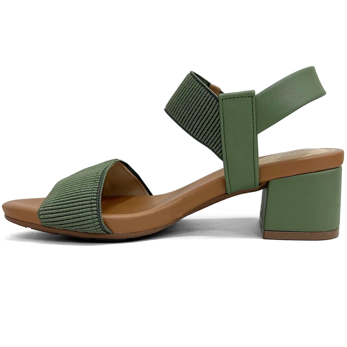 Sandália Modare Conforto Salto Bloco 7187.100 Verde Salvia Sandália Modare Conforto Salto Bloco 7187.100 Verde Salvia