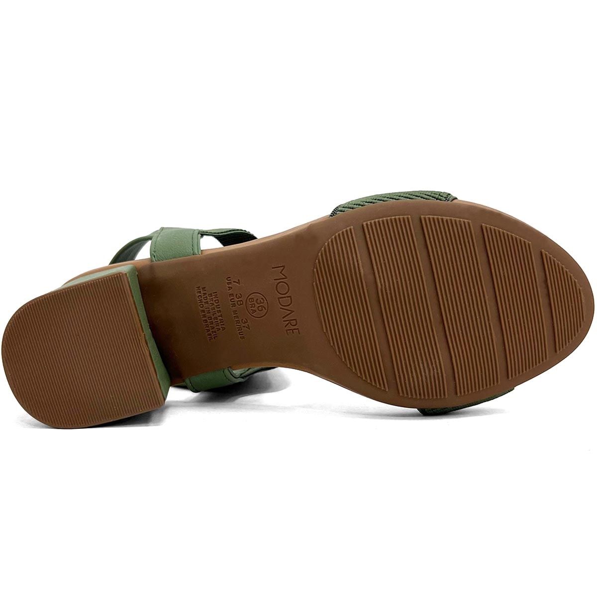 Sandália Modare Conforto Salto Bloco 7187.100 Verde Salvia Sandália Modare Conforto Salto Bloco 7187.100 Verde Salvia