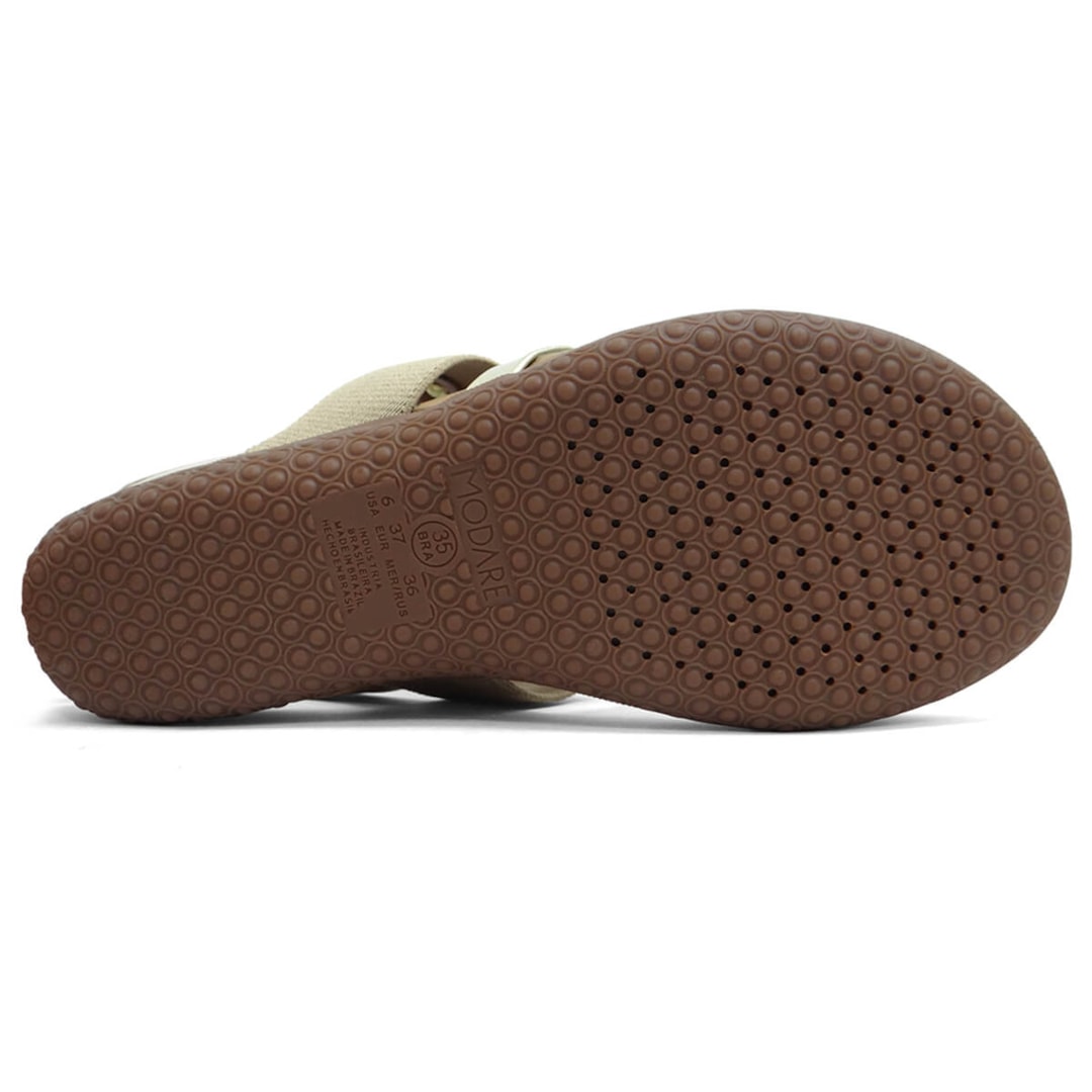 Sandália Modare Rasteira Conforto 7125.233 Bege/Dourado/Camel
