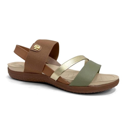 Sandália Modare Rasteira Conforto 7125.233 Camel/Verde