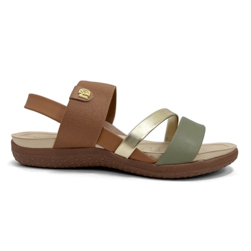 Detalhe - Sandália Modare Rasteira Conforto 7125.233 Camel/Verde