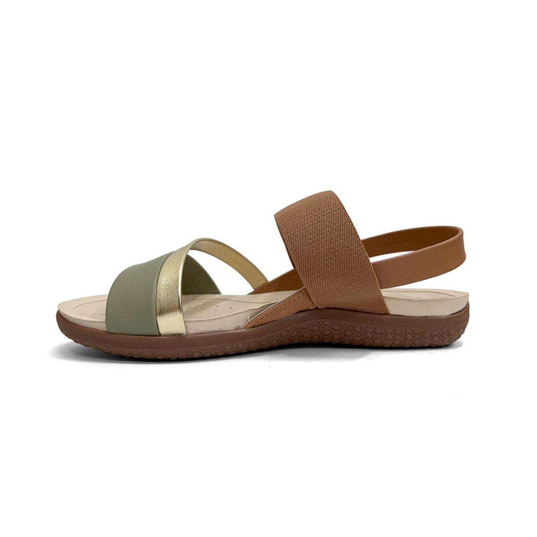 Sandália Modare Rasteira Conforto 7125.233 Camel/Verde Sandália Modare Rasteira Conforto 7125.233 Camel/Verde