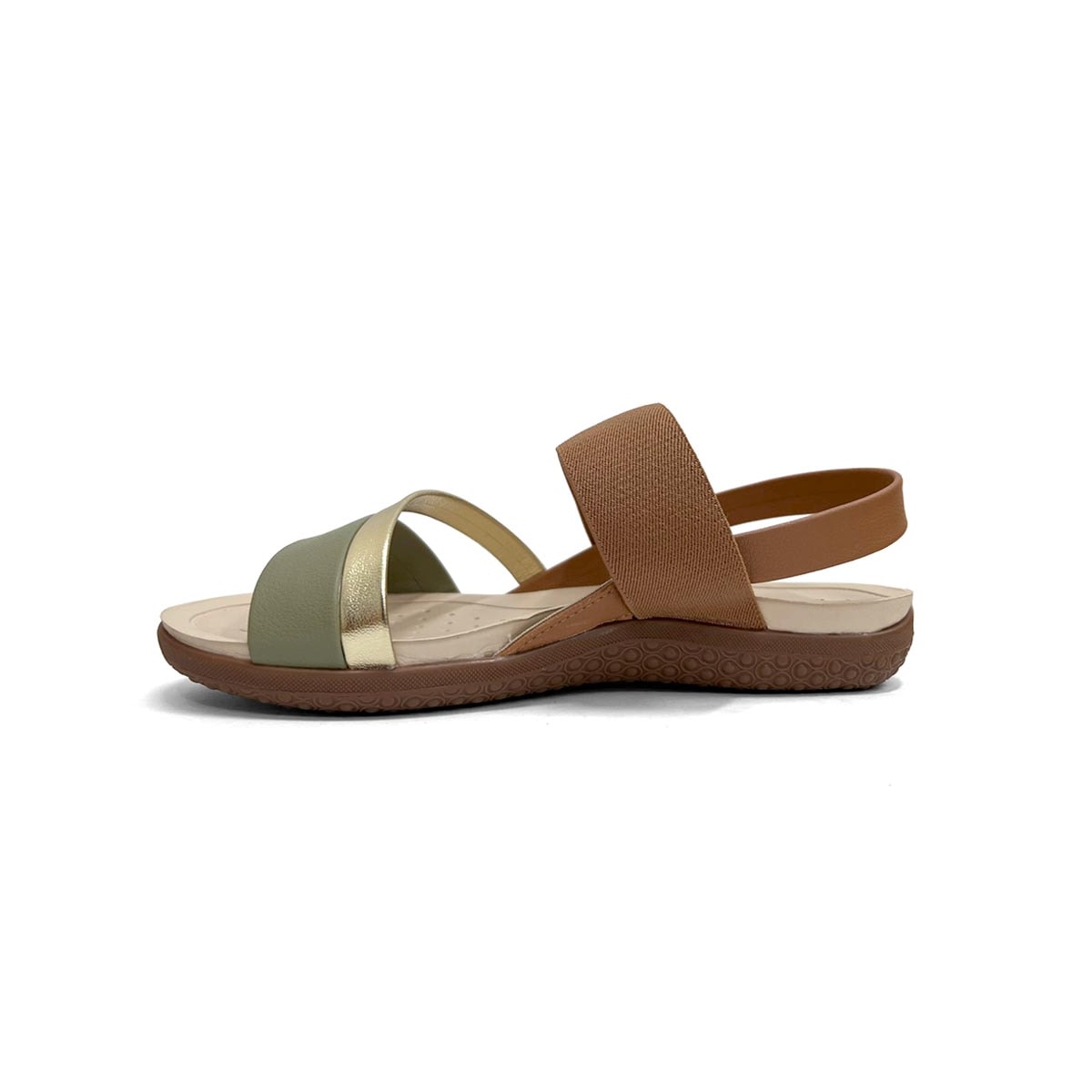Sandália Modare Rasteira Conforto 7125.233 Camel/Verde Sandália Modare Rasteira Conforto 7125.233 Camel/Verde