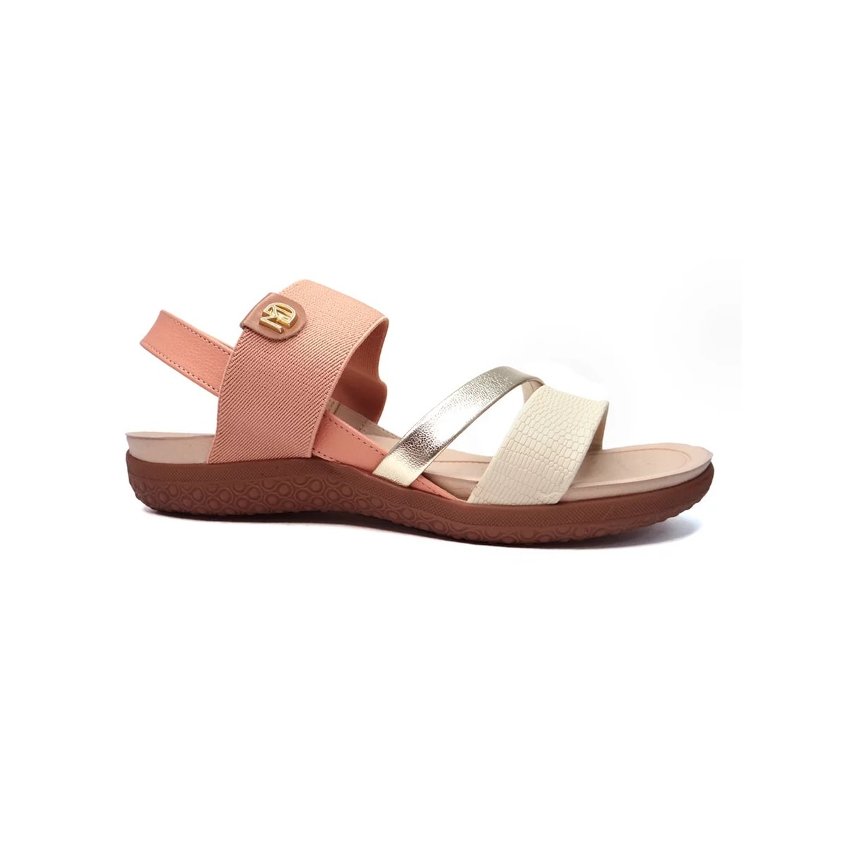 Sandália Modare Rasteira Conforto 7125.233 Pessego/Creme/Dourad Sandália Modare Rasteira Conforto 7125.233 Pessego/Creme/Dourad
