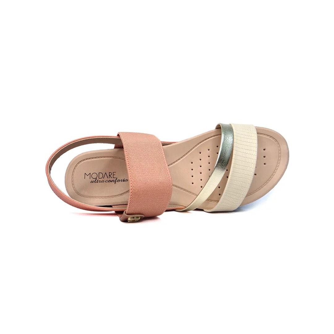 Sandália Modare Rasteira Conforto 7125.233 Pessego/Creme/Dourad Sandália Modare Rasteira Conforto 7125.233 Pessego/Creme/Dourad