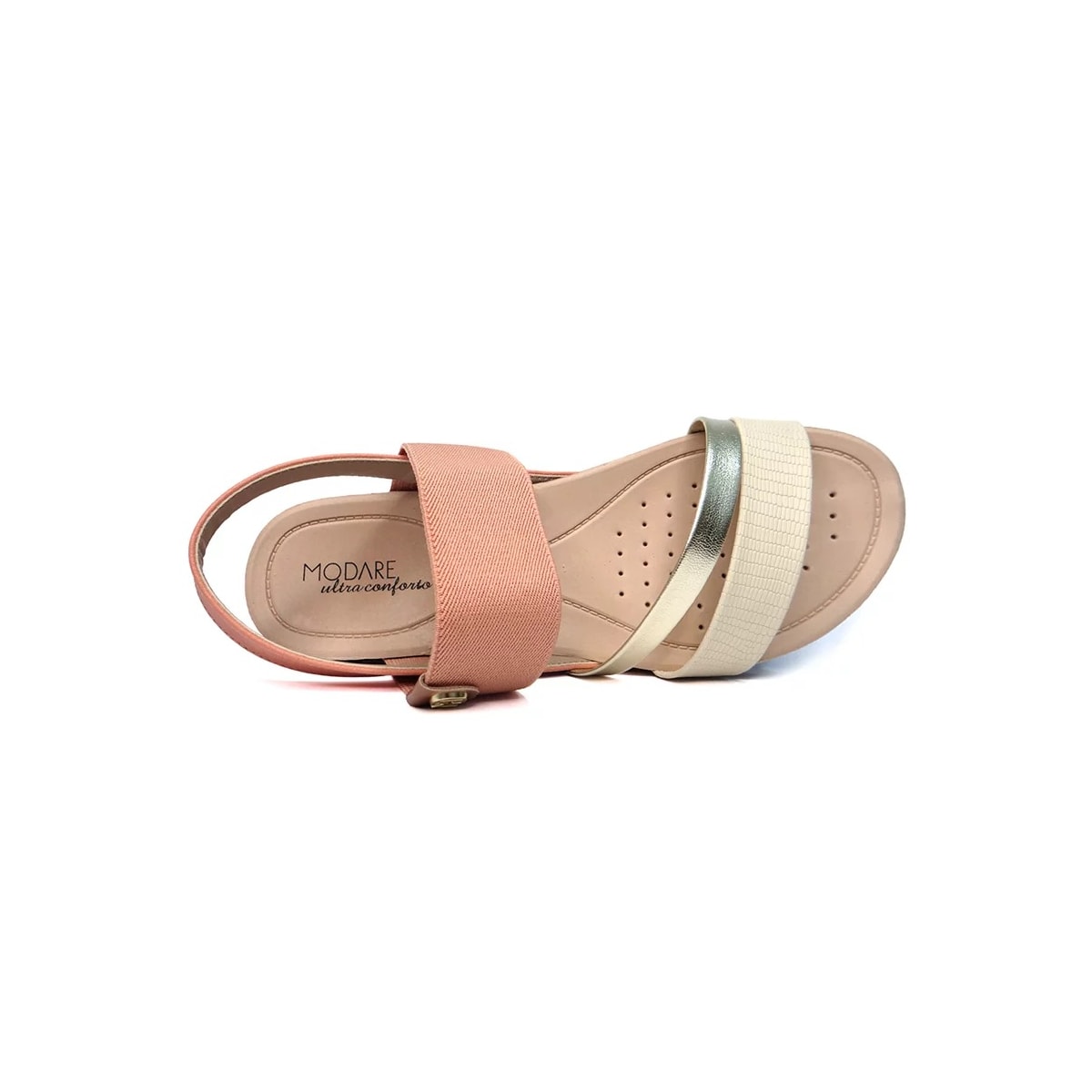 Sandália Modare Rasteira Conforto 7125.233 Pessego/Creme/Dourad Sandália Modare Rasteira Conforto 7125.233 Pessego/Creme/Dourad
