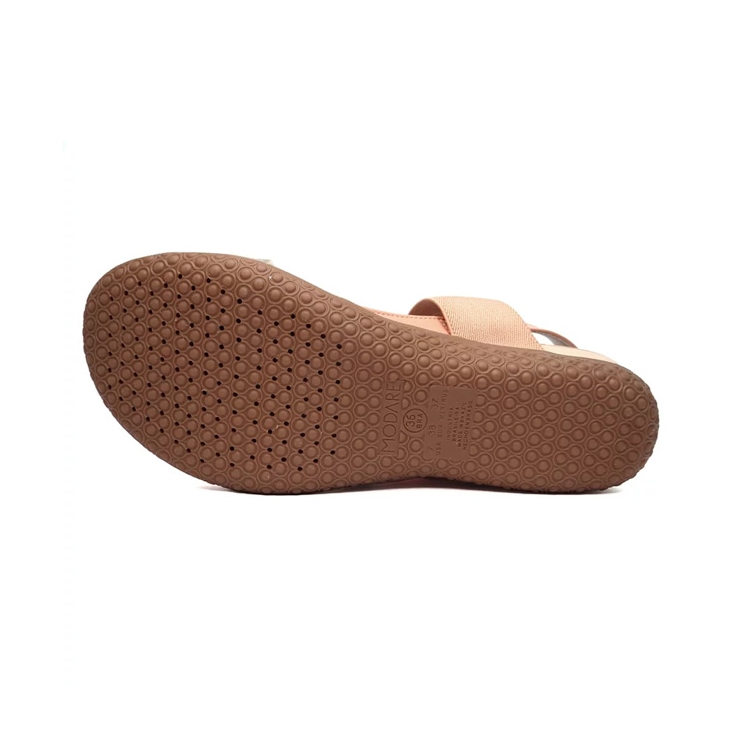 Sandália Modare Rasteira Conforto 7125.233 Pessego/Creme/Dourad