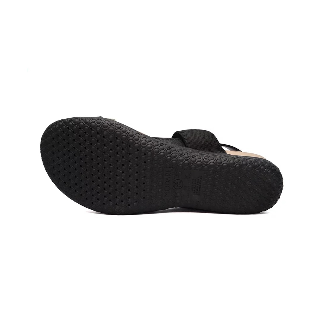 Sandália Modare Rasteira Conforto 7125.233 Preto/Dourado/Camel