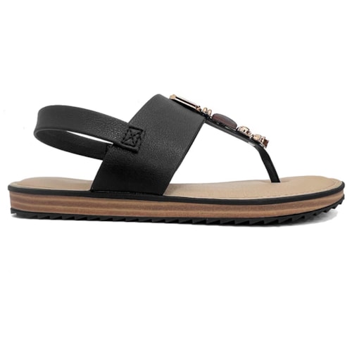 Detalhe - Sandália Modare Rasteira Conforto 7141.120 Preto