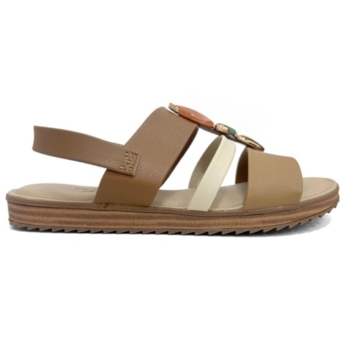 Detalhe - Sandália Modare Rasteira Conforto 7141.144 Camel