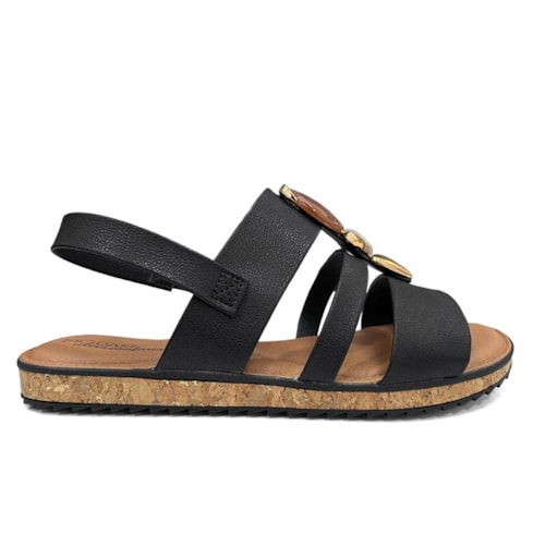 Detalhe - Sandália Modare Rasteira Conforto 7141.244 Preto
