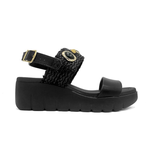 Detalhe - Sandália Moleca Anabela Conforto 5536.110 Preto