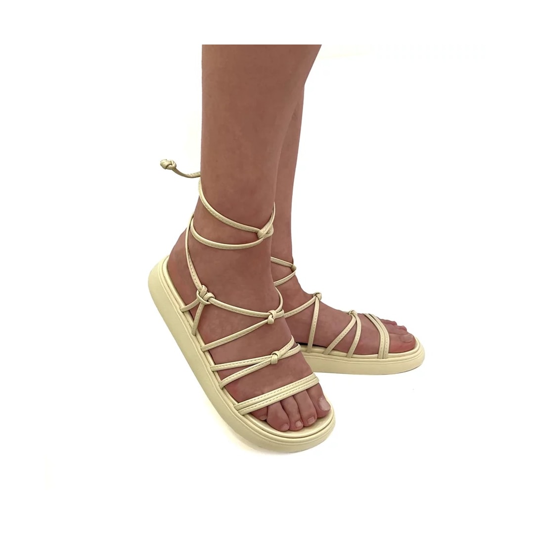Sandália Moleca Birken Amarração 5469.115 Creme