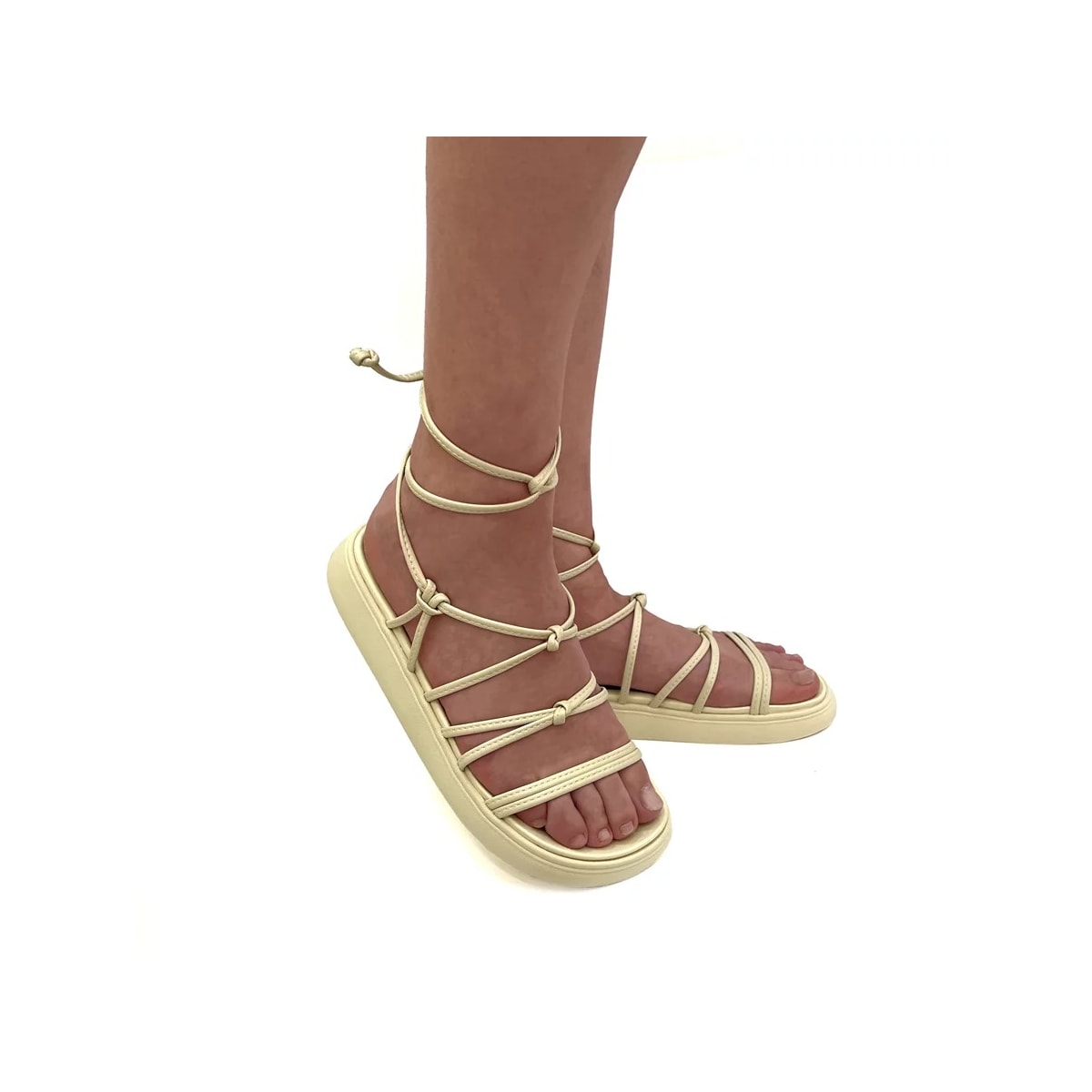 Sandália Moleca Birken Amarração 5469.115 Creme Sandália Moleca Birken Amarração 5469.115 Creme