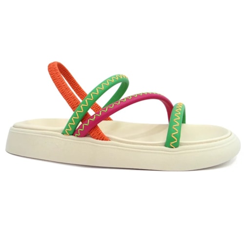 Sandalia Moleca Birken Papete 5469.114 Hortela/Pink/Laranja