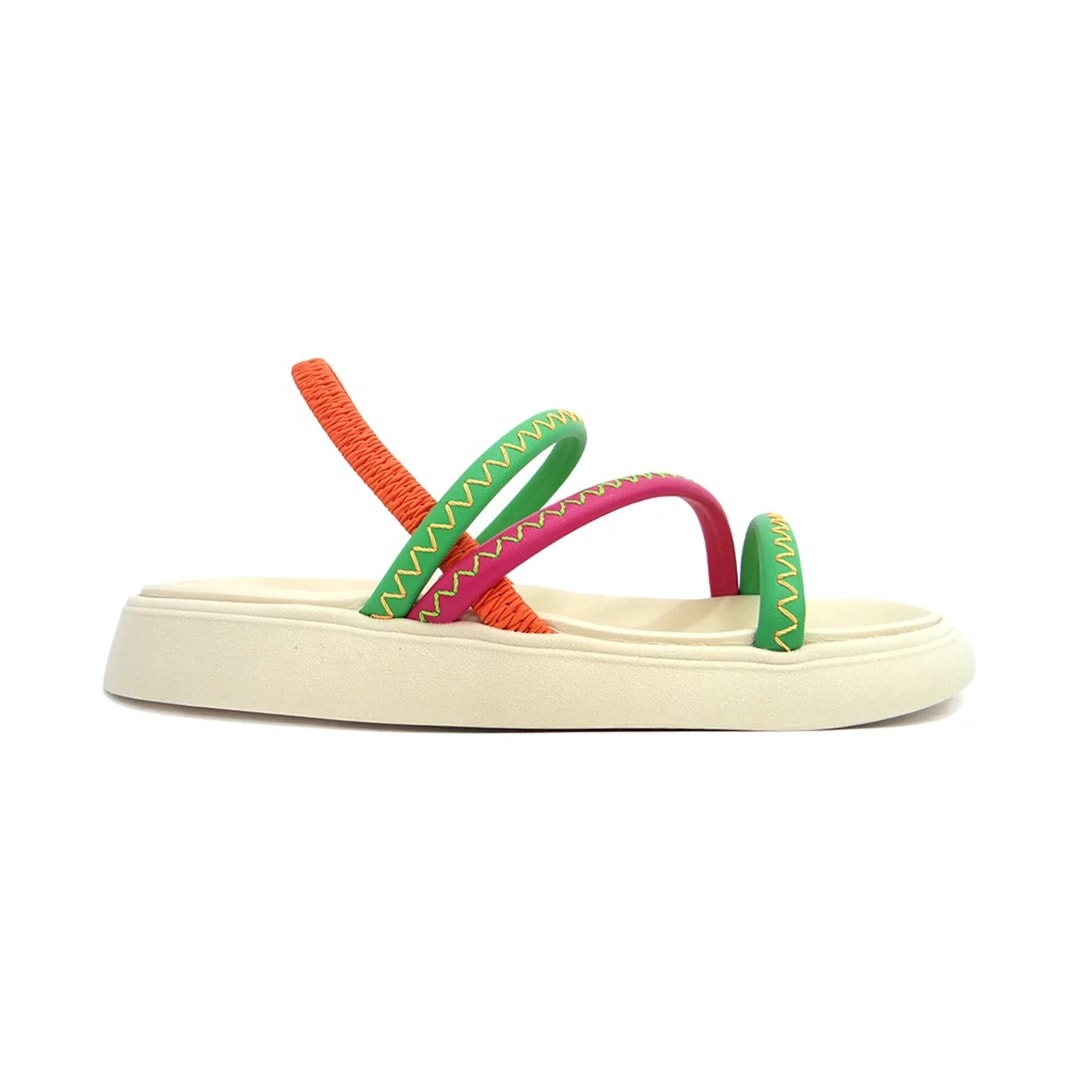 Sandália Moleca Birken Papete 5469.114 Hortela/Pink/Laranja Sandália Moleca Birken Papete 5469.114 Hortela/Pink/Laranja