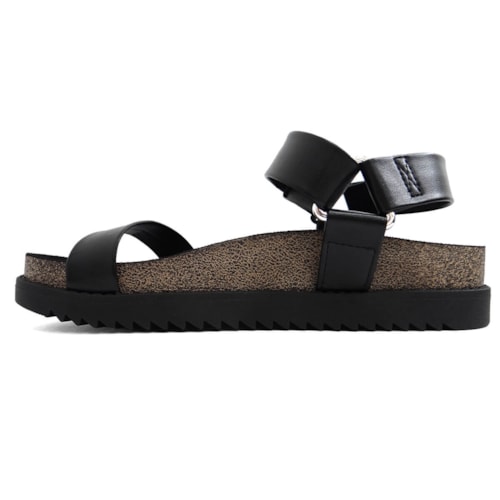 Sandália Moleca  Feminina Papete Flatform 5500.101 Preto