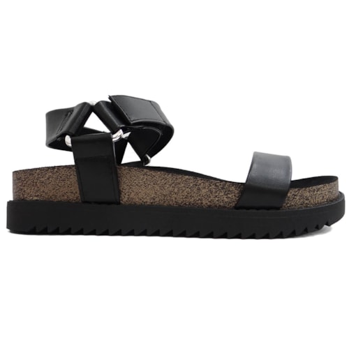 Sandalia Moleca  Feminina Papete Flatform 5500.101 Preto