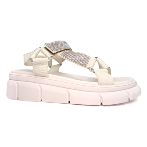 Sandalia Moleca Papete Flatform 5483.109 Branco Off