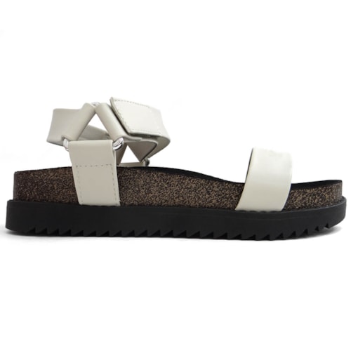 Detalhe - Sandália Moleca Papete Flatform 5500.101 Branco Off