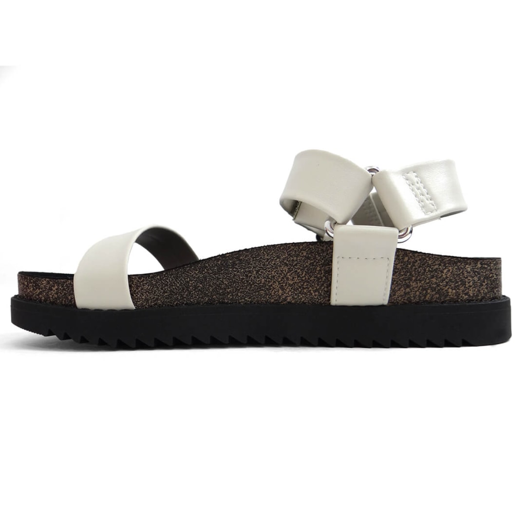 Sandália Moleca Papete Flatform 5500.101 Branco Off
