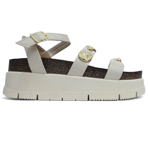 Sandalia Moleca Papete Flatform 5513.104 Branco Off