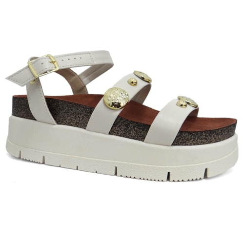 Sandalia Moleca Papete Flatform 5513.104 Branco Off