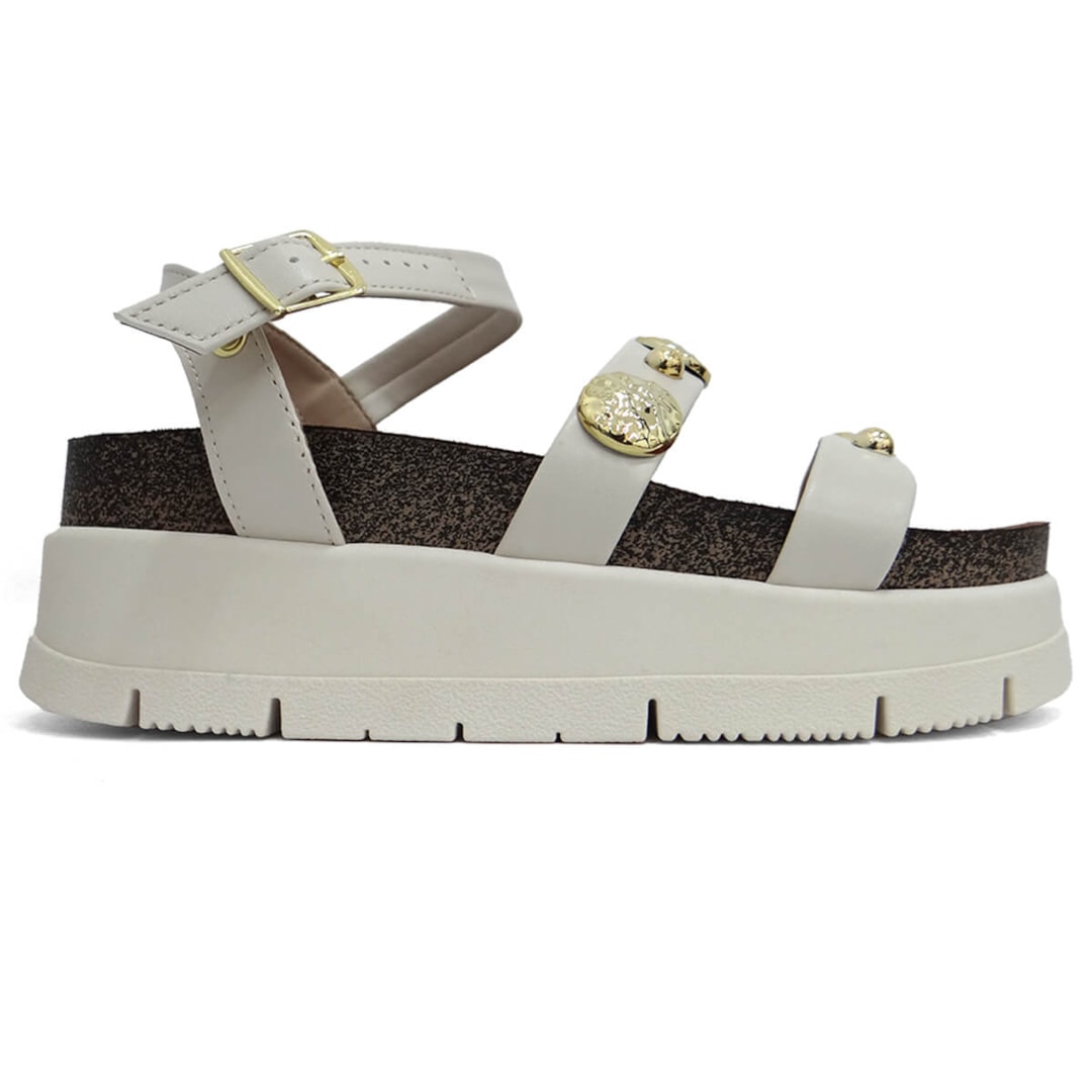 Sandália Moleca Papete Flatform 5513.104 Branco Off Sandália Moleca Papete Flatform 5513.104 Branco Off