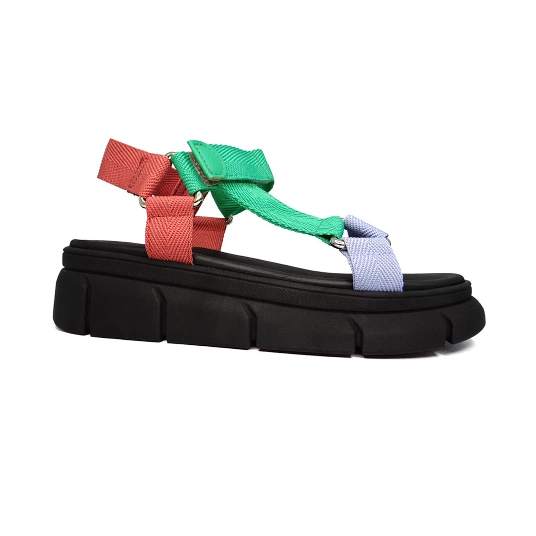 Sandália Moleca Papeteflatform 5483.103 Verde/Rose/Jeans