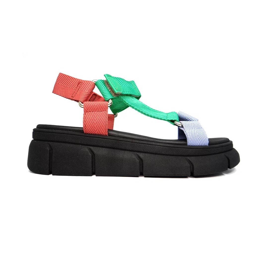 Sandália Moleca Papeteflatform 5483.103 Verde/Rose/Jeans