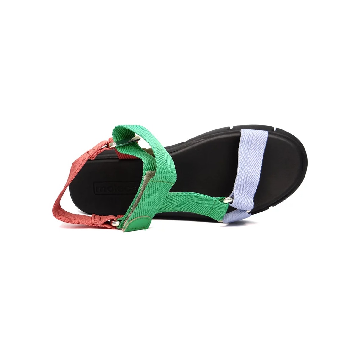 Sandália Moleca Papeteflatform 5483.103 Verde/Rose/Jeans Sandália Moleca Papeteflatform 5483.103 Verde/Rose/Jeans