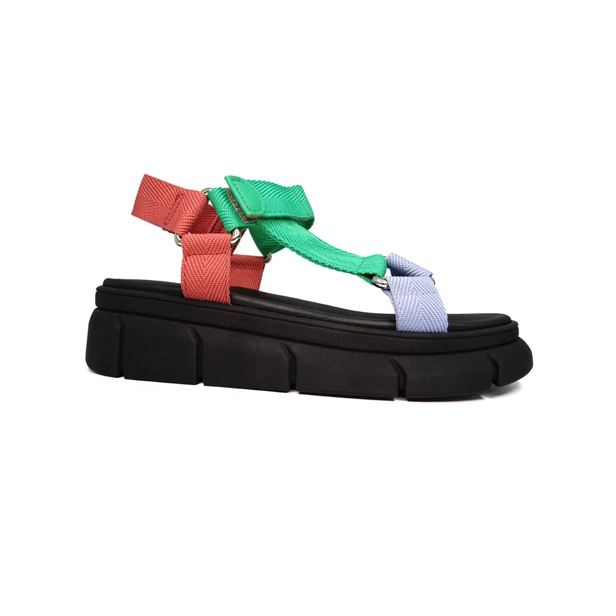 Sandália Moleca Papeteflatform 5483.103 Verde/Rose/Jeans Sandália Moleca Papeteflatform 5483.103 Verde/Rose/Jeans