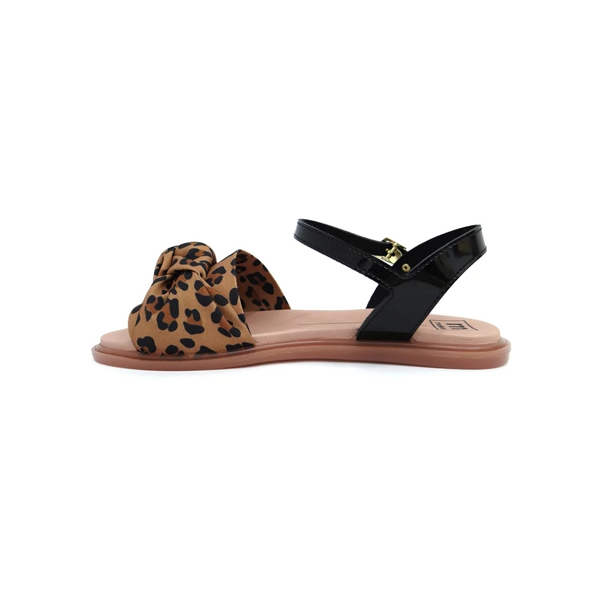 Sandália Moleca Rasteira 5450.107 Camel/Preto Sandália Moleca Rasteira 5450.107 Camel/Preto