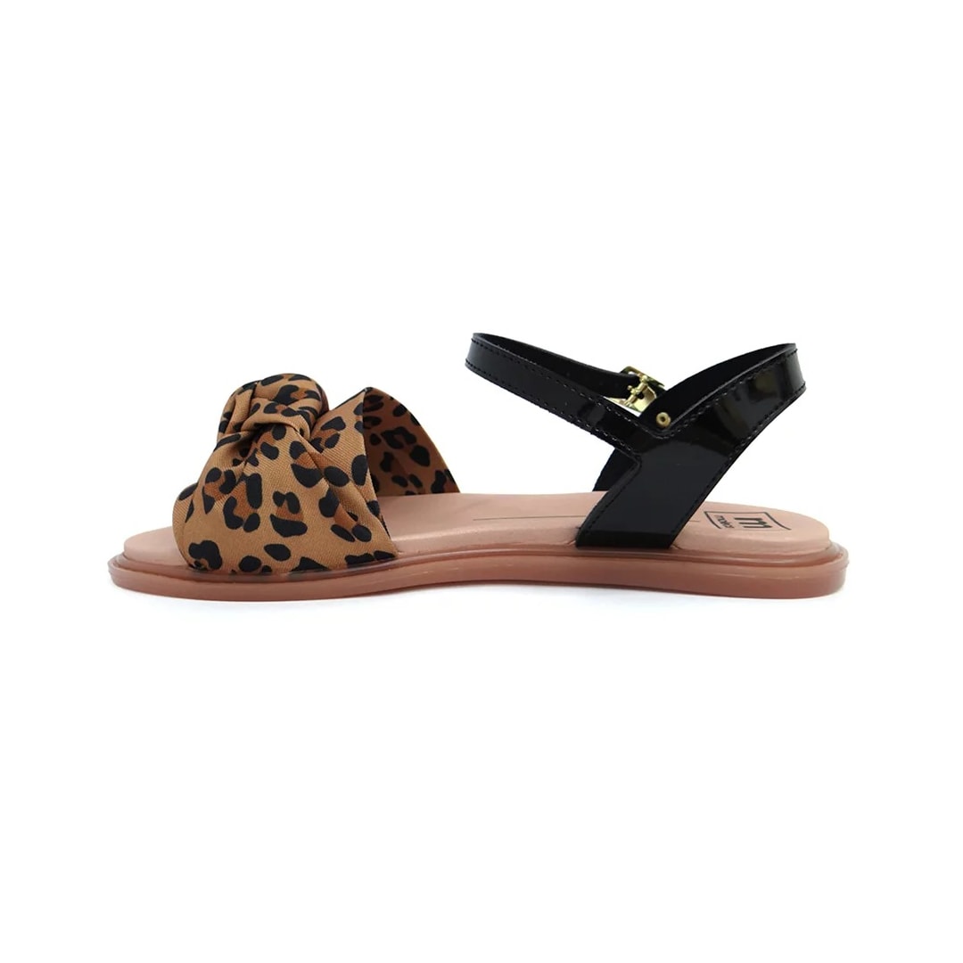 Sandália Moleca Rasteira 5450.107 Camel/Preto