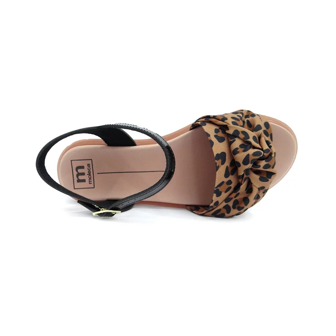 Sandália Moleca Rasteira 5450.107 Camel/Preto
