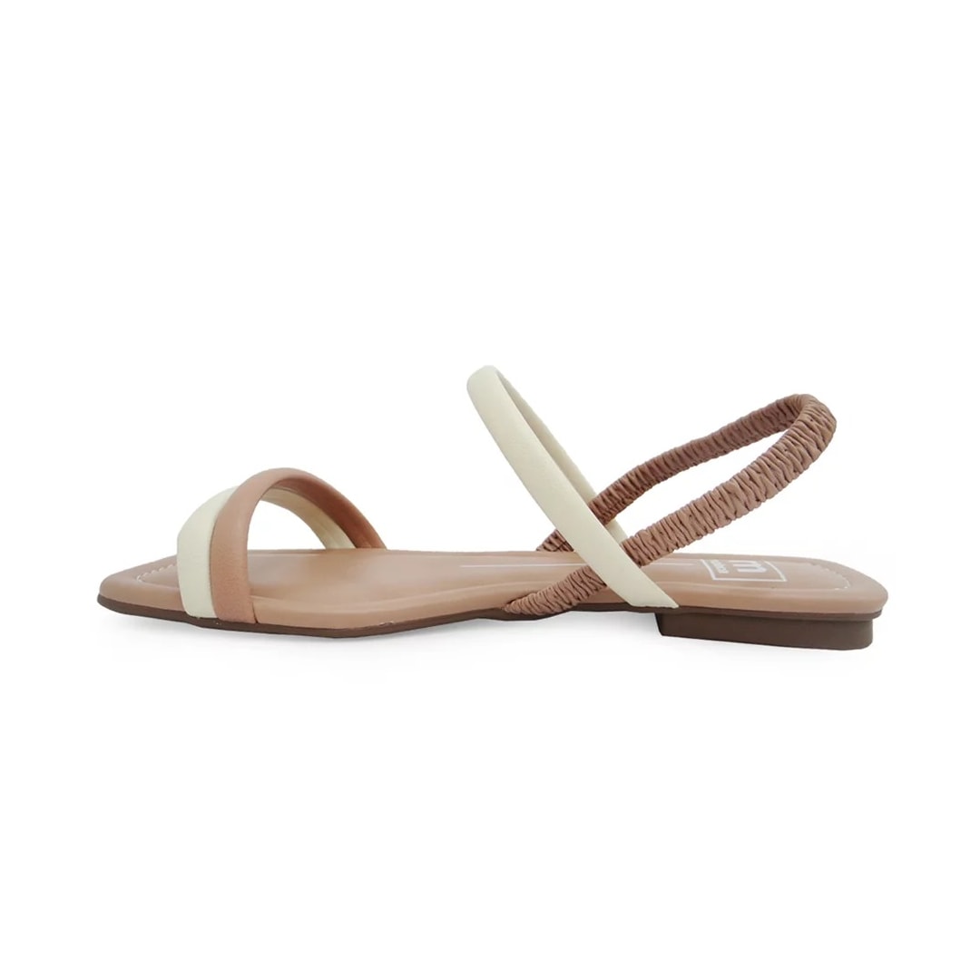 Sandália Moleca Rasteira 5462.111 Creme/Nude