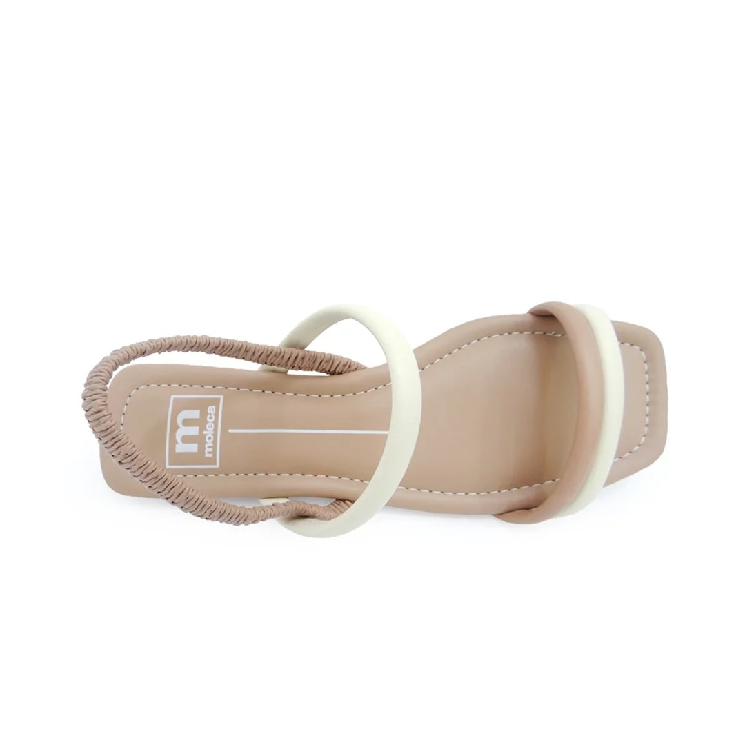 Sandália Moleca Rasteira 5462.111 Creme/Nude