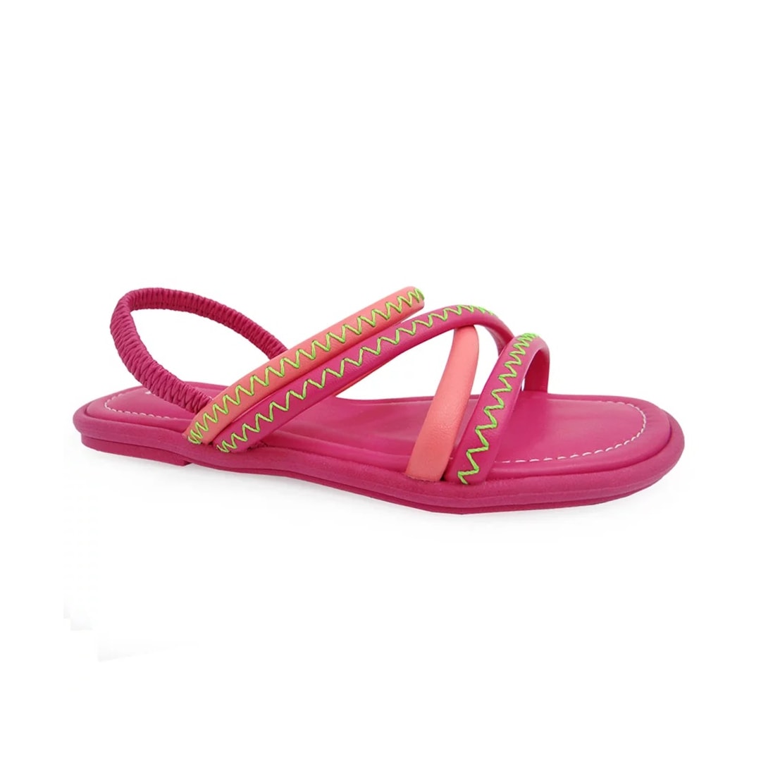 Sandália Moleca Rasteira 5479.104 Coral/Pink