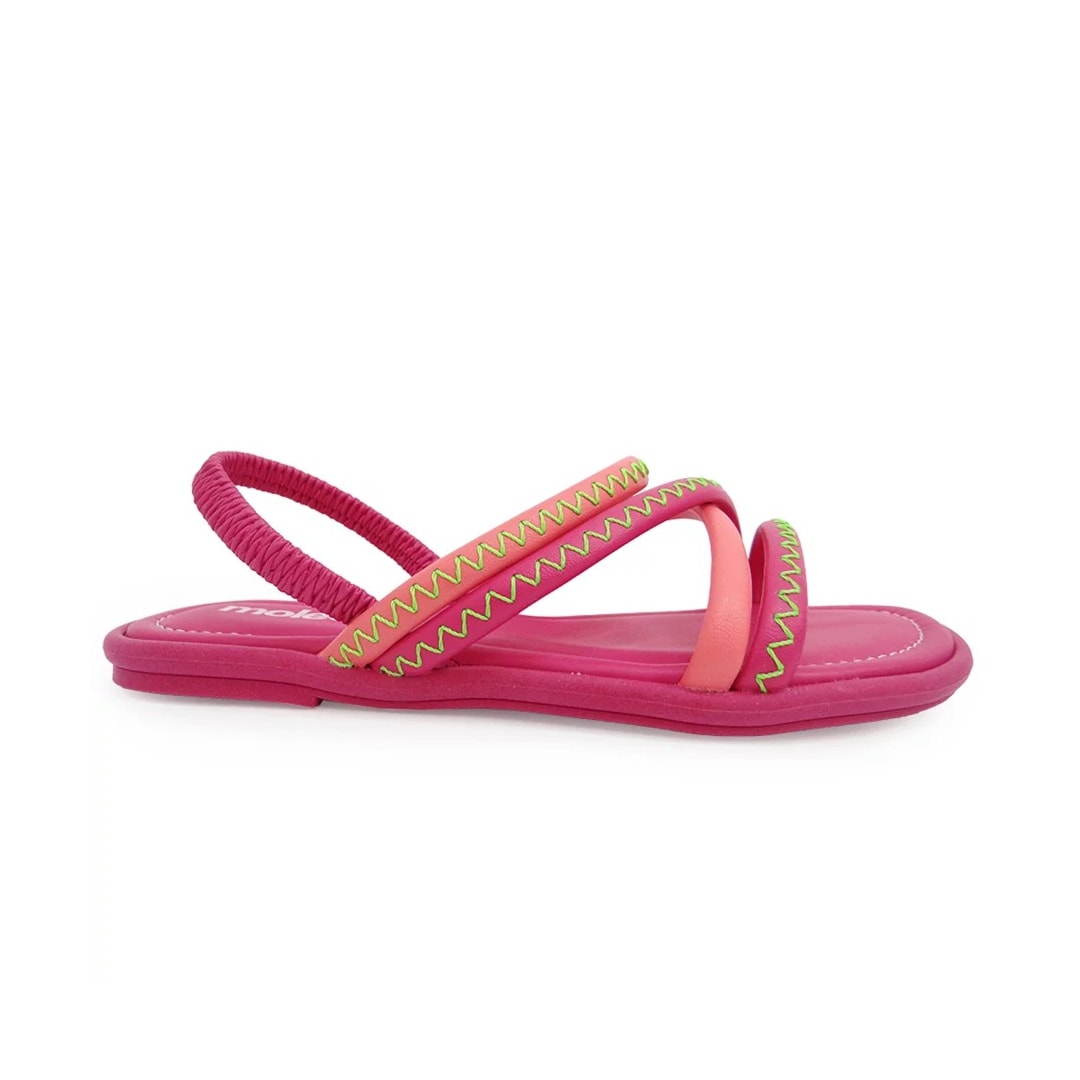 Sandália Moleca Rasteira 5479.104 Coral/Pink