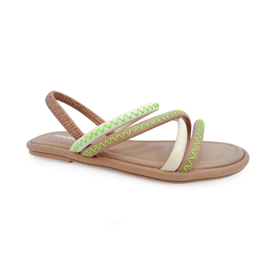 Sandália Moleca Rasteira 5479.104 Creme/Nude Sandália Moleca Rasteira 5479.104 Creme/Nude
