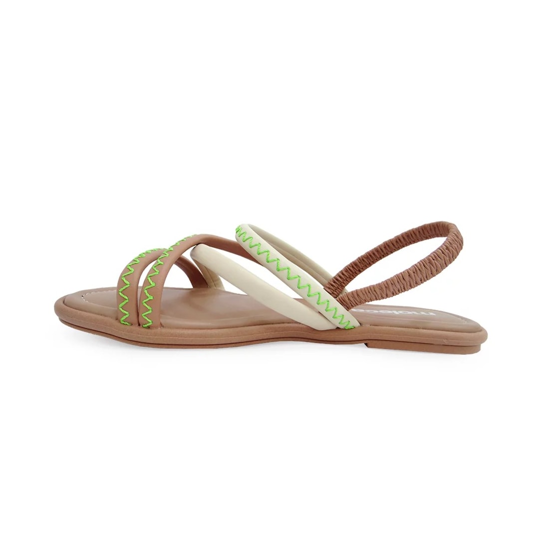 Sandália Moleca Rasteira 5479.104 Creme/Nude