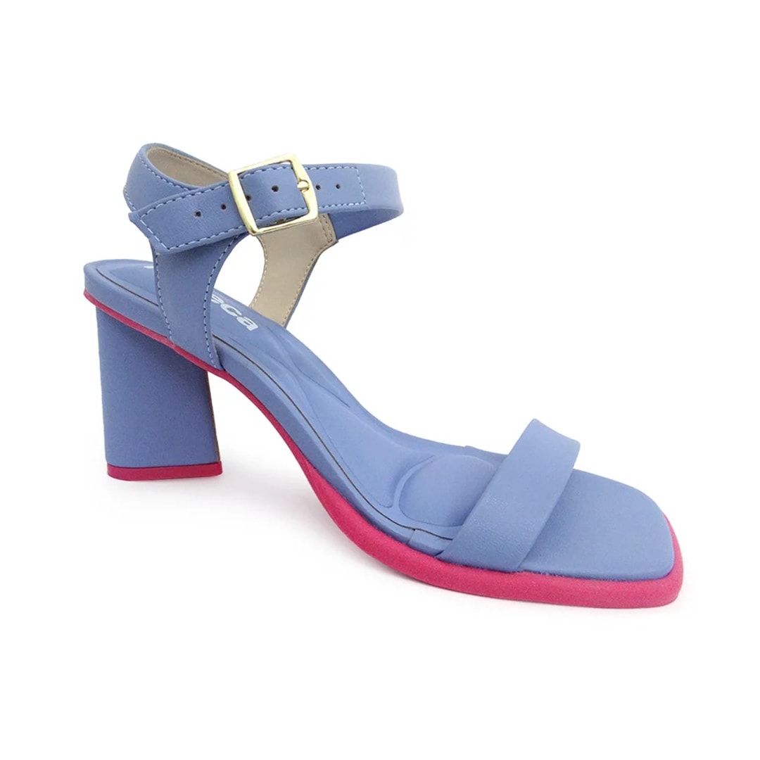 Sandália Moleca Salto Alto 5477.101 Jeans/Pink