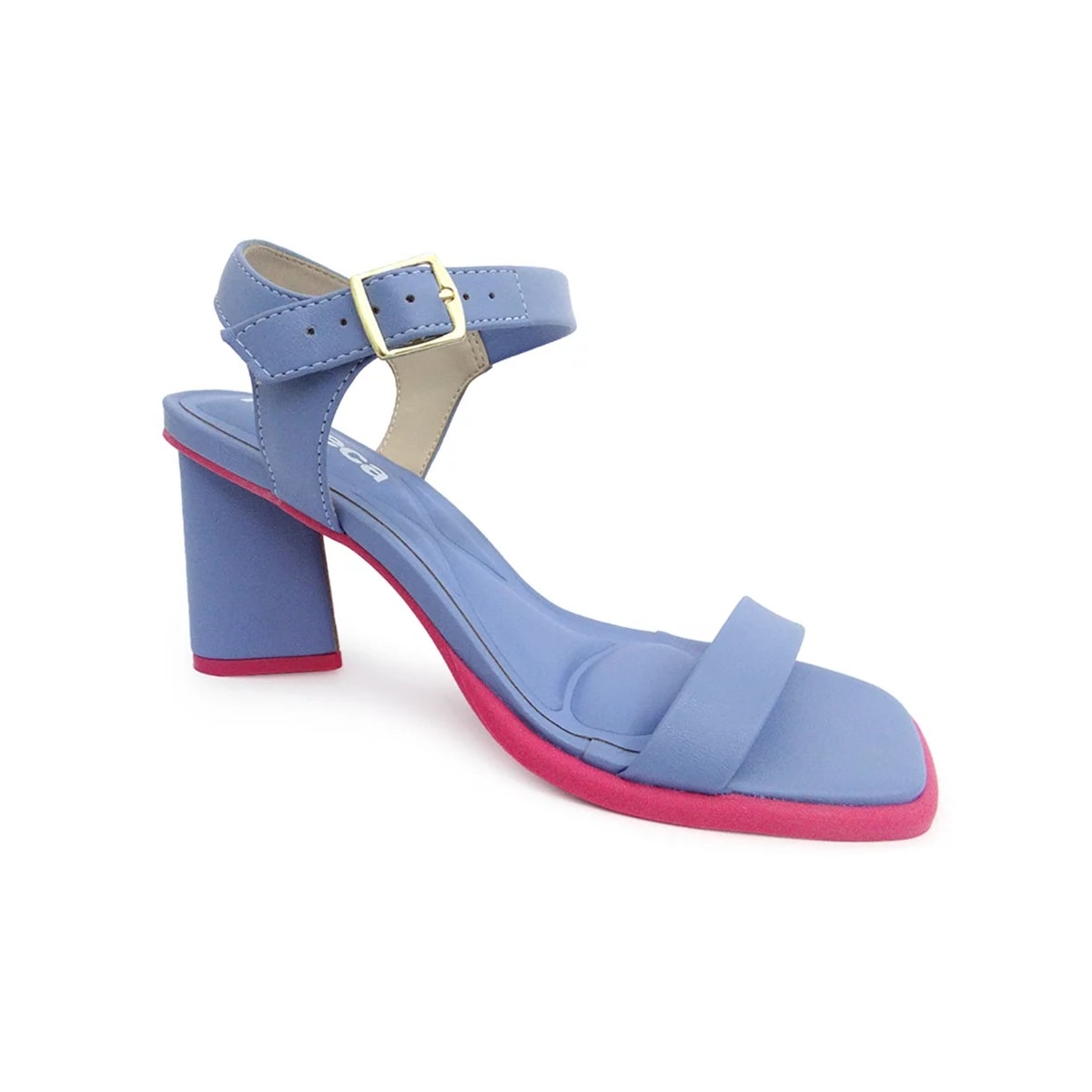 Sandália Moleca Salto Alto 5477.101 Jeans/Pink Sandália Moleca Salto Alto 5477.101 Jeans/Pink