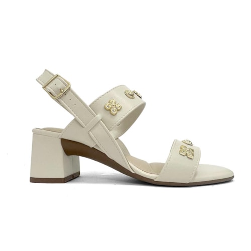 Detalhe - Sandália Moleca Salto Bloco 5496.119 Branco Off