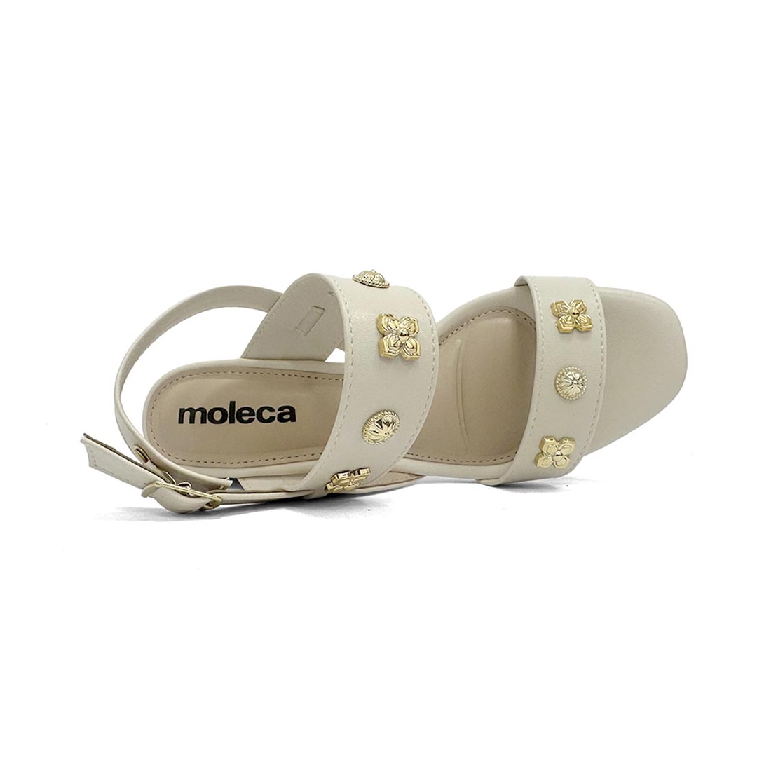 Sandália Moleca Salto Bloco 5496.119 Branco Off Sandália Moleca Salto Bloco 5496.119 Branco Off